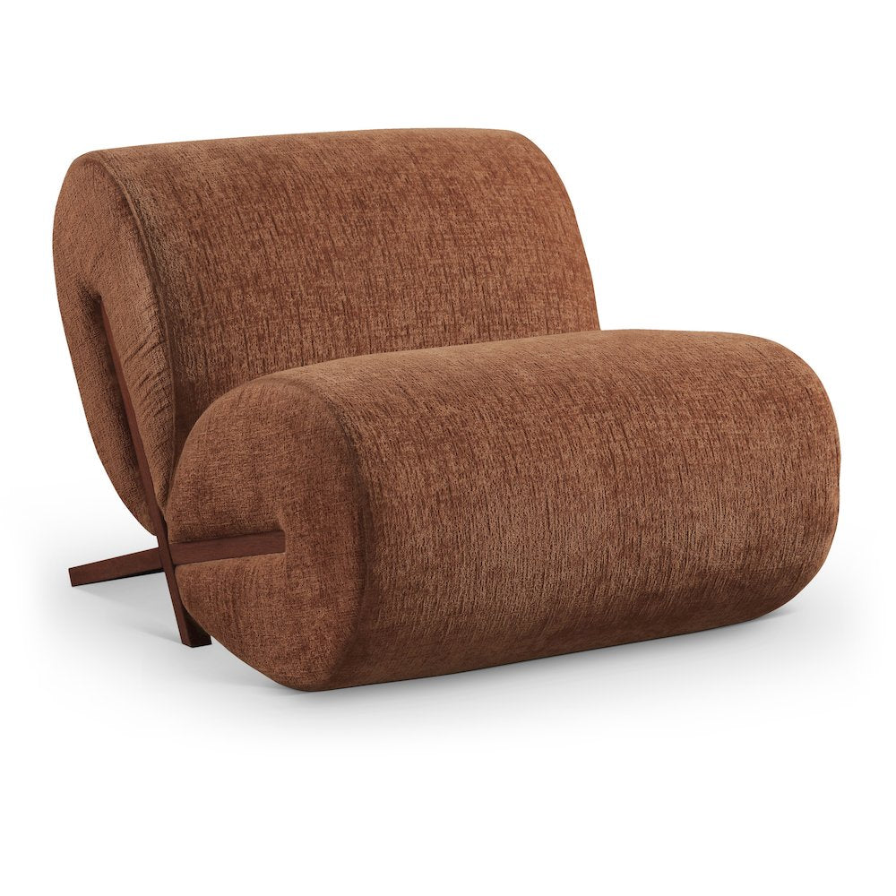 Akira Cognac Fabric Upholstered Accent Chair