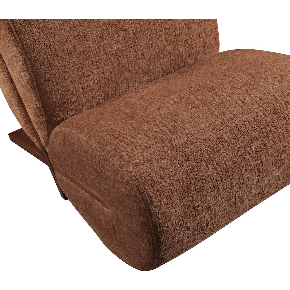 Akira Cognac Fabric Upholstered Accent Chair