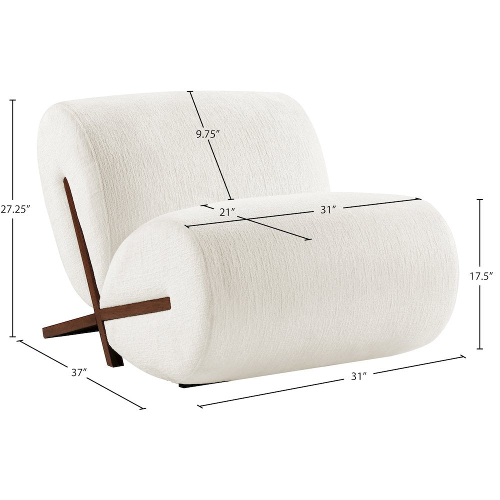 Akira Cream Fabric Upholstered Accent Chair