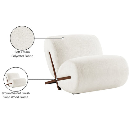 Akira Cream Fabric Upholstered Accent Chair