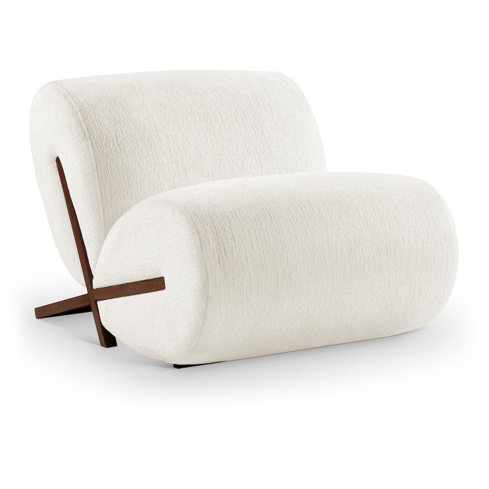 Akira Cream Fabric Upholstered Accent Chair