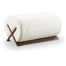 Akira Cream Fabric Upholstered Ottoman