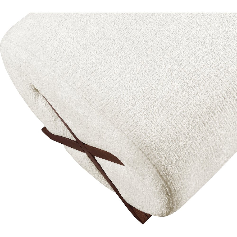 Akira Cream Fabric Upholstered Ottoman