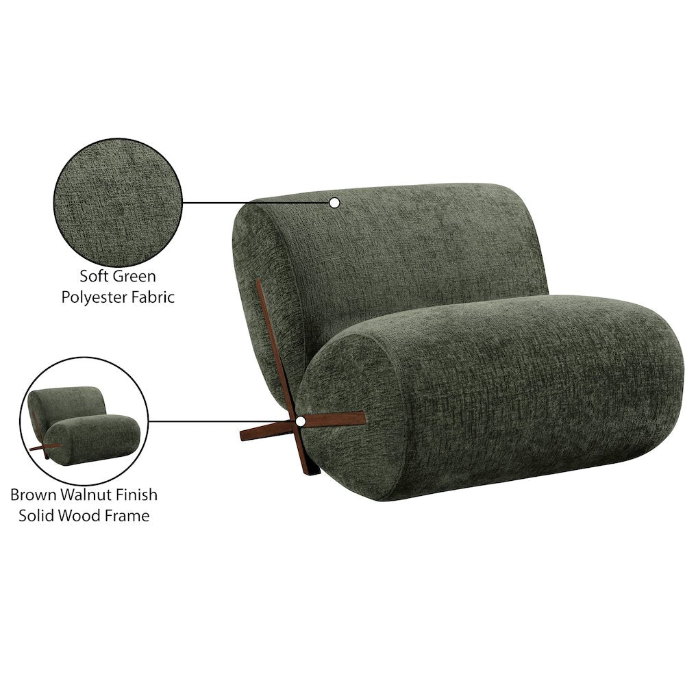 Akira Green Fabric Upholstered Accent Chair