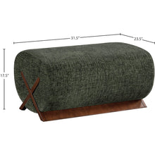 Akira Green Fabric Upholstered Ottoman