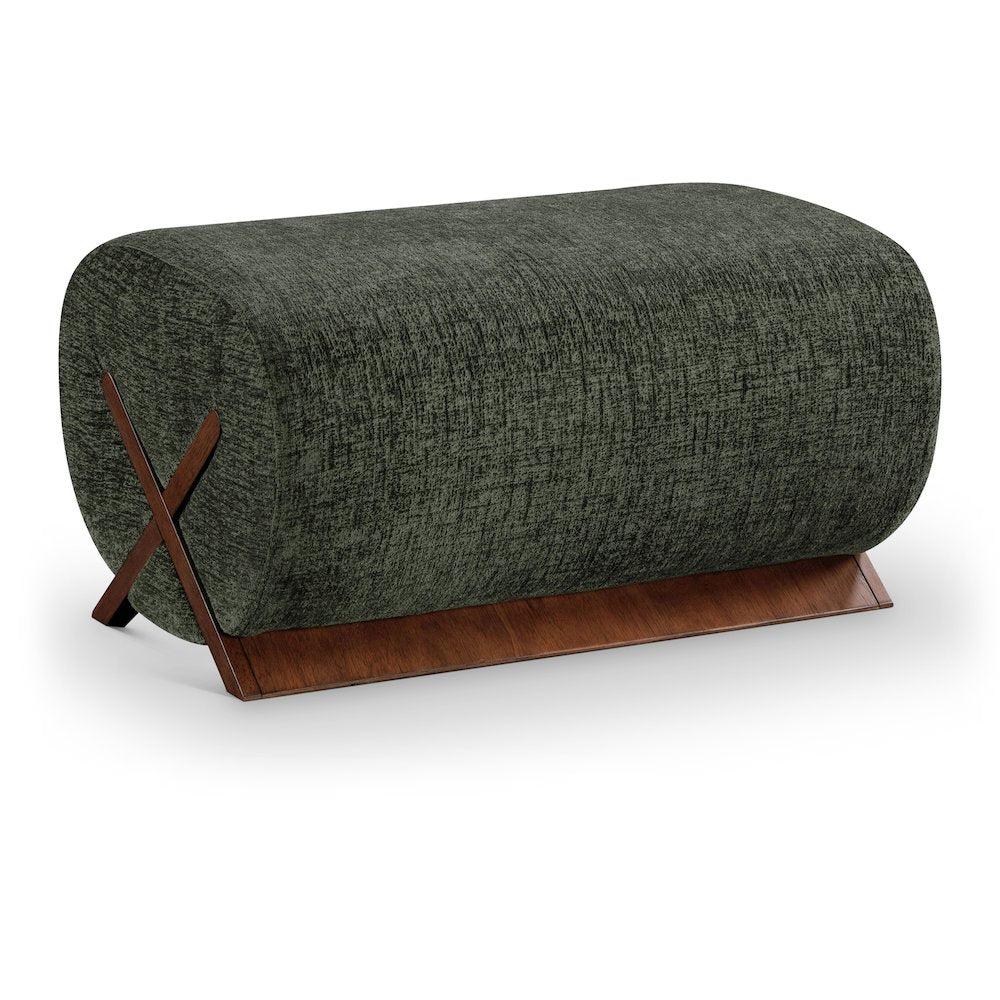 Akira Green Fabric Upholstered Ottoman