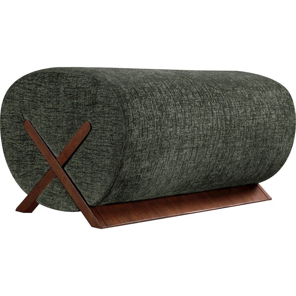 Akira Green Fabric Upholstered Ottoman