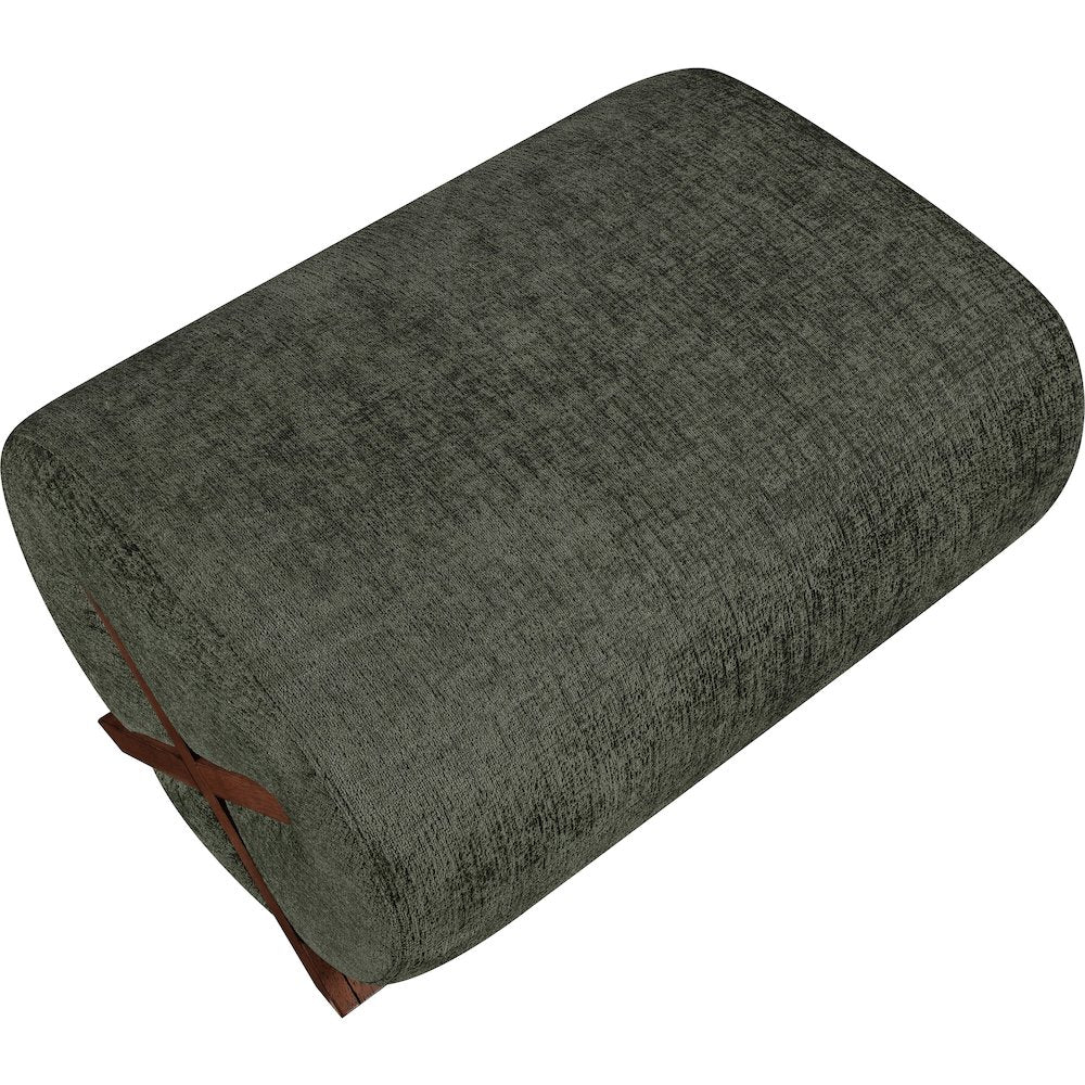 Akira Green Fabric Upholstered Ottoman