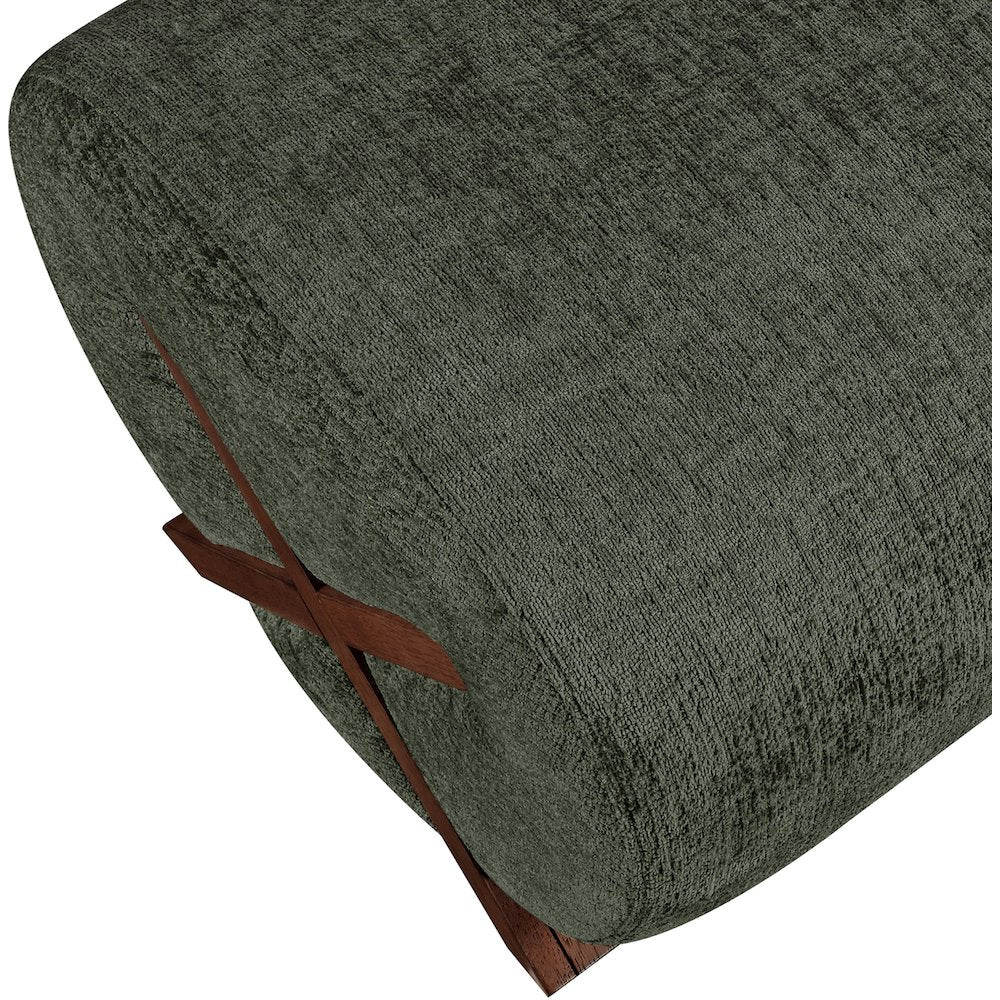 Akira Green Fabric Upholstered Ottoman