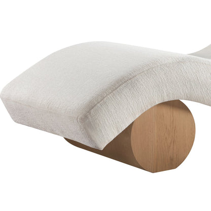 Marcella Cream Fabric Upholstered Chaise Lounge