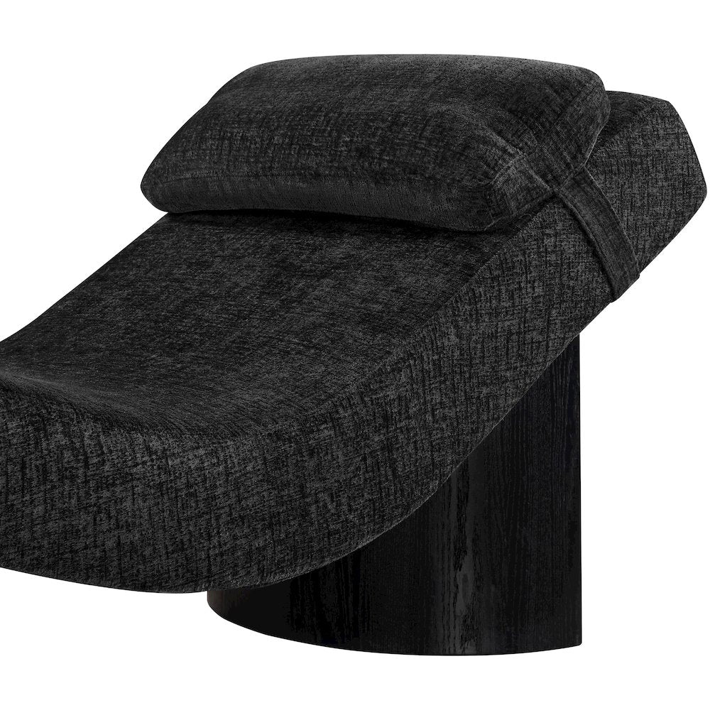 Marcella Black Fabric Upholstered Chaise Lounge