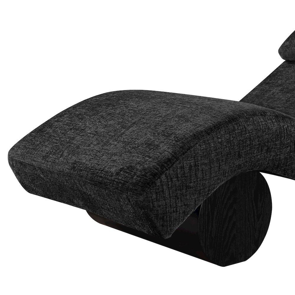 Marcella Black Fabric Upholstered Chaise Lounge