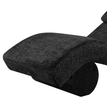 Marcella Black Fabric Upholstered Chaise Lounge