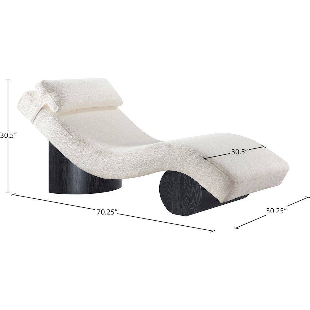 Marcella Cream Fabric Upholstered Chaise Lounge