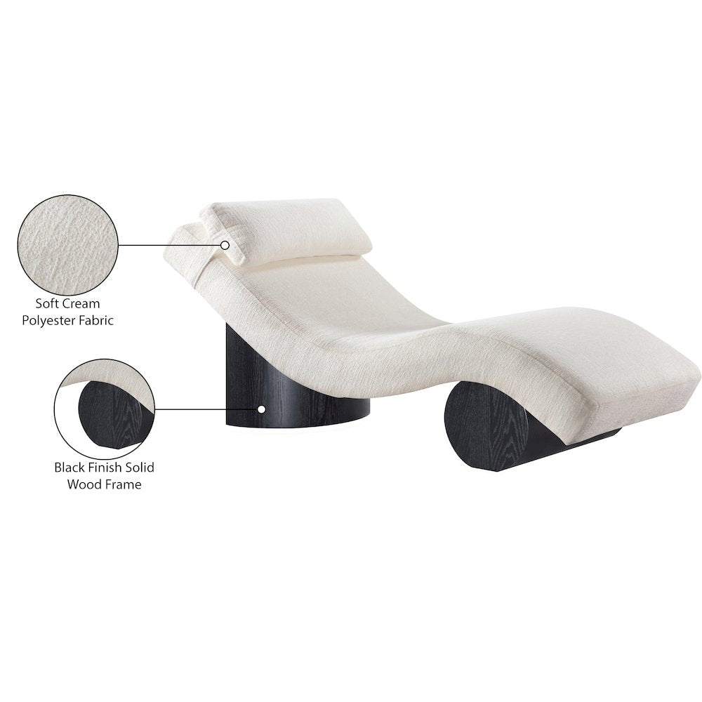 Marcella Cream Fabric Upholstered Chaise Lounge
