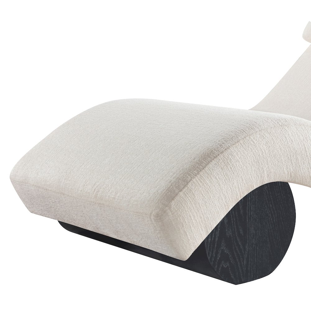 Marcella Cream Fabric Upholstered Chaise Lounge
