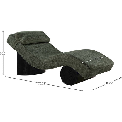Marcella Green Fabric Upholstered Chaise Lounge