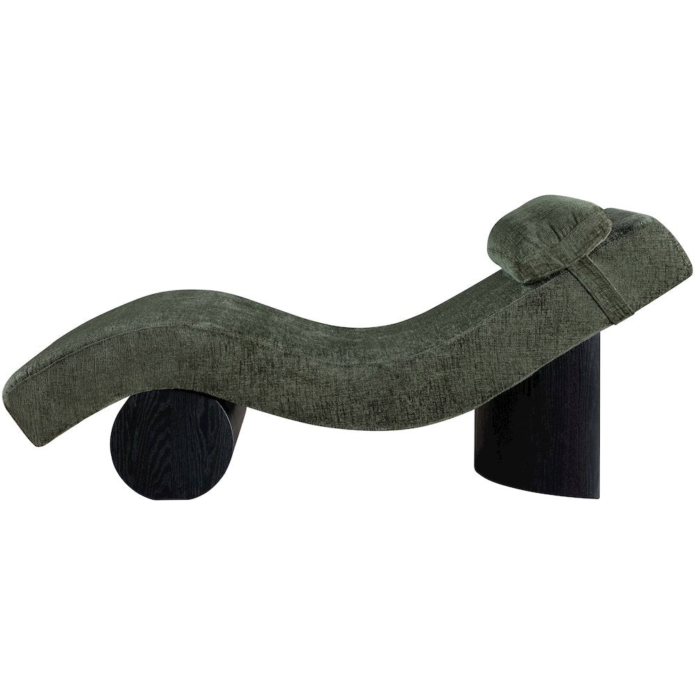 Marcella Green Fabric Upholstered Chaise Lounge