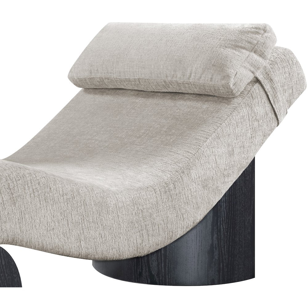 Marcella Grey Fabric Upholstered Chaise Lounge