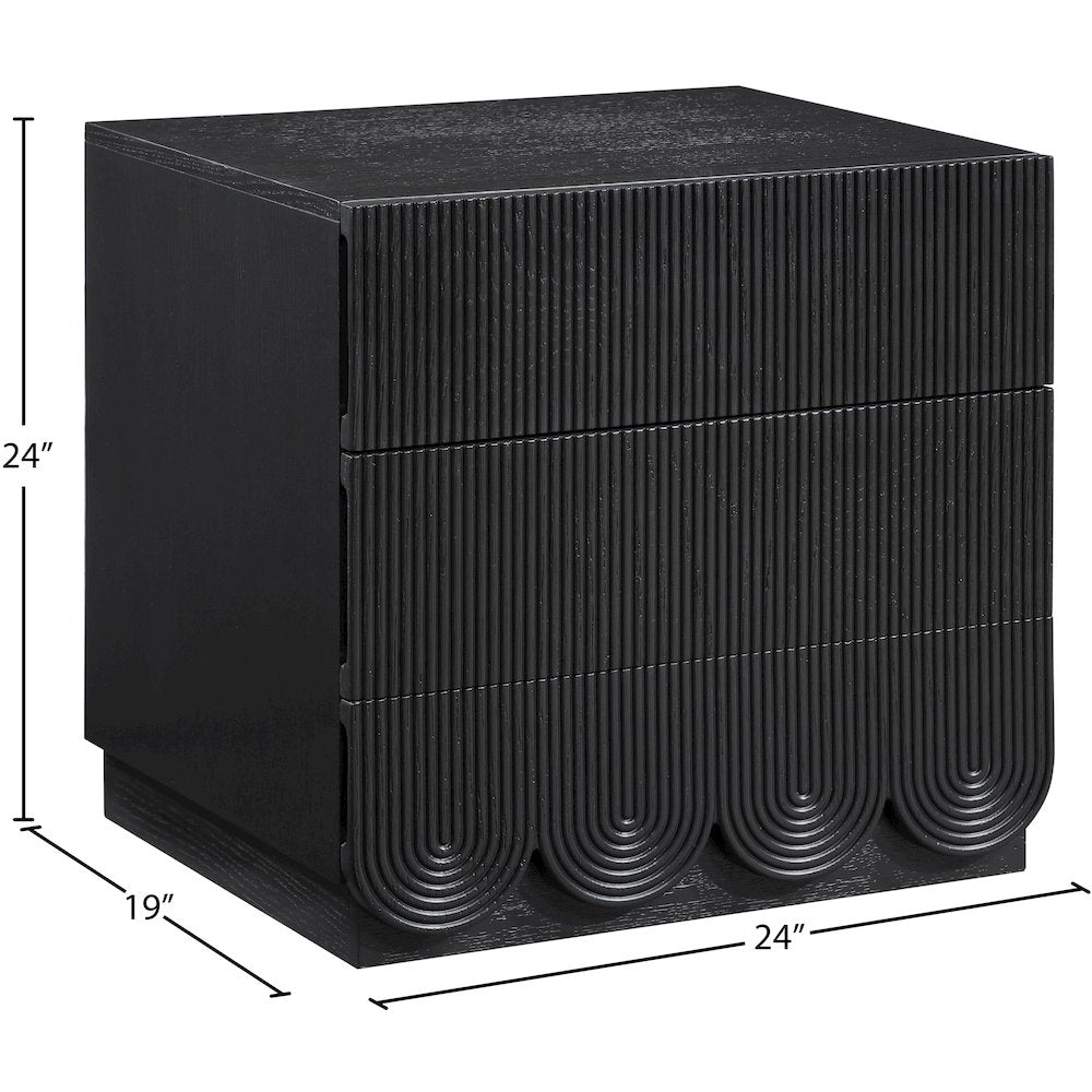 Scallop Black Night Stand