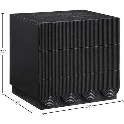 Scallop Black Night Stand