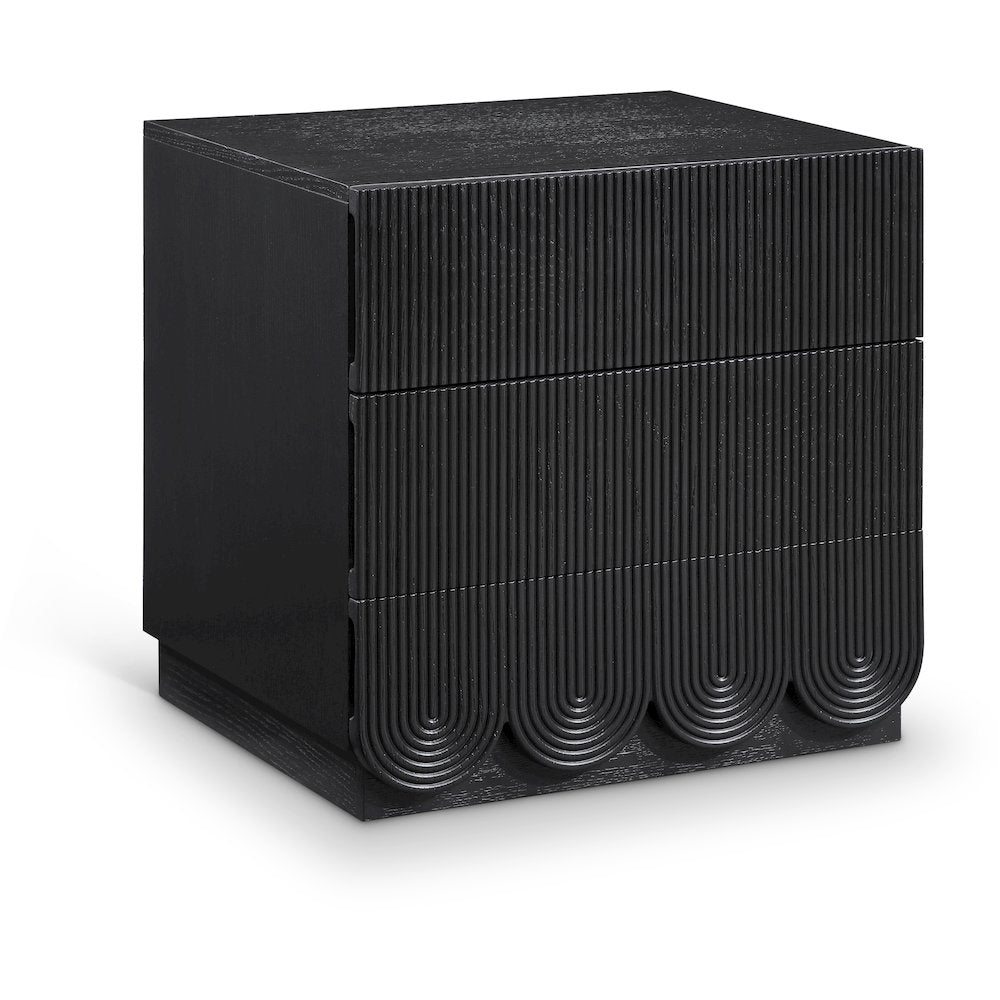 Scallop Black Night Stand