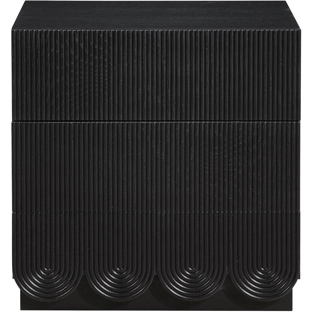 Scallop Black Night Stand