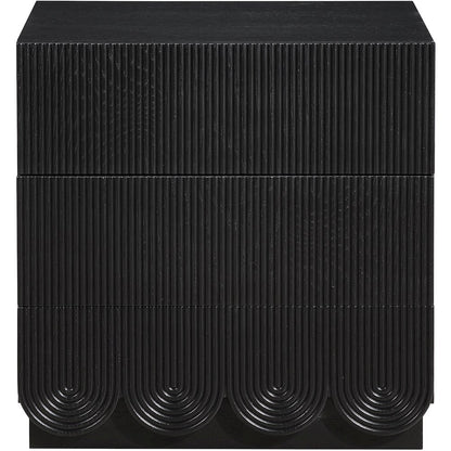 Scallop Black Night Stand