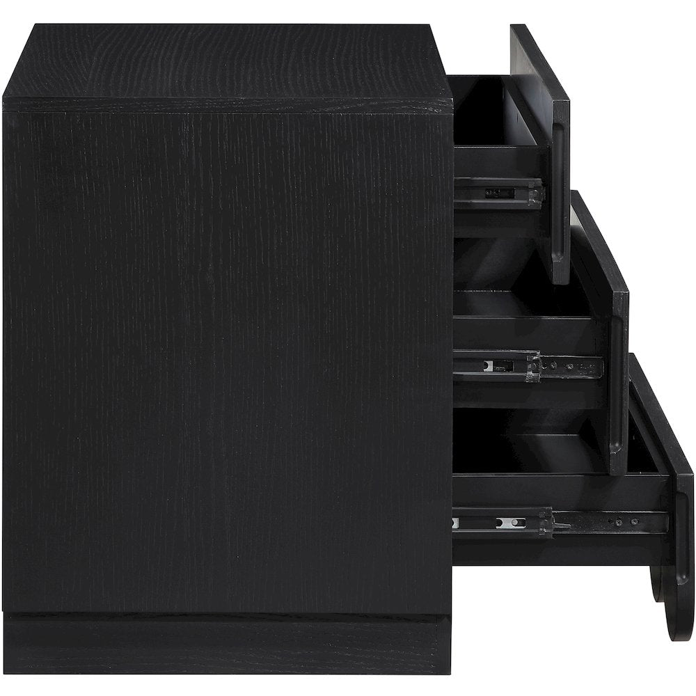 Scallop Black Night Stand