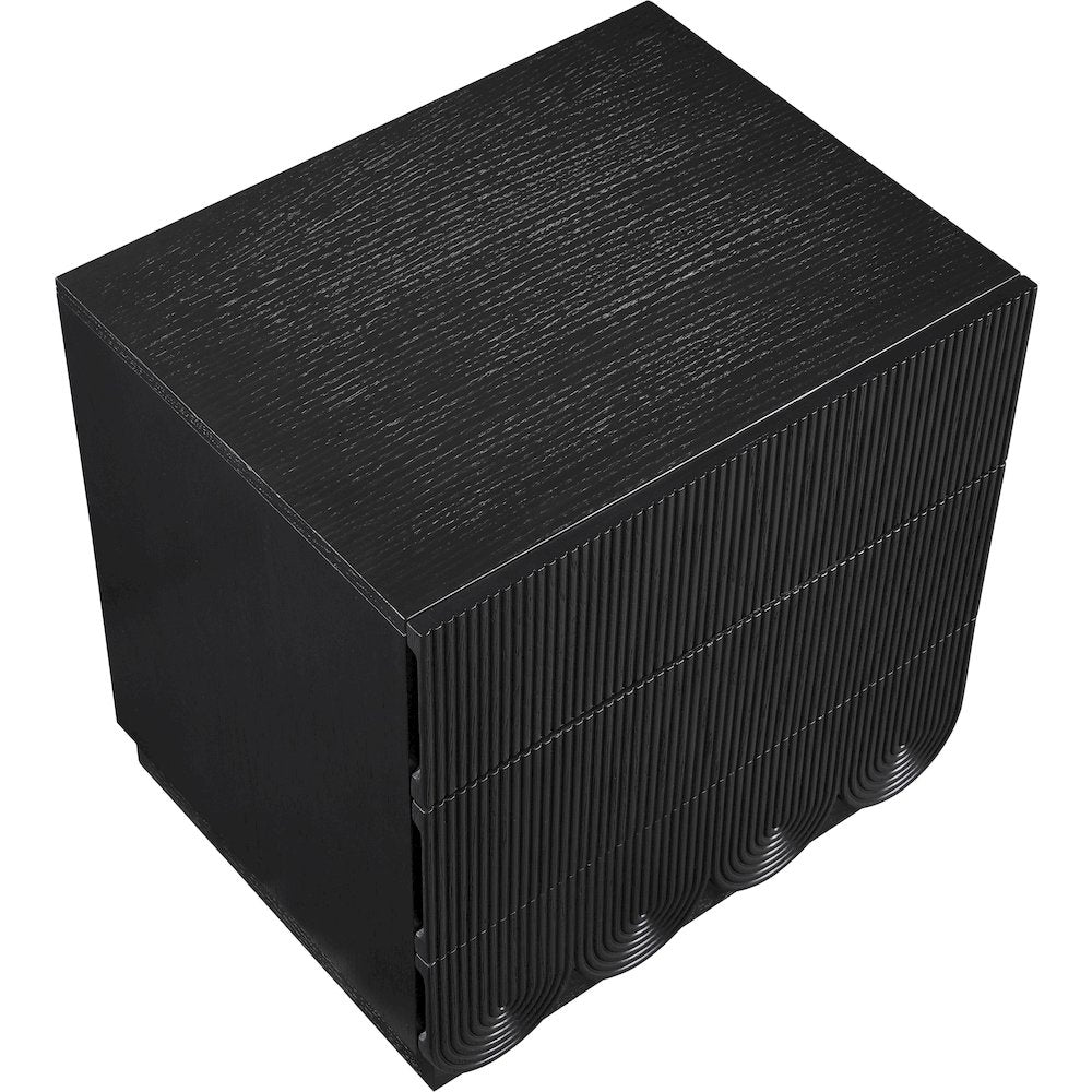 Scallop Black Night Stand