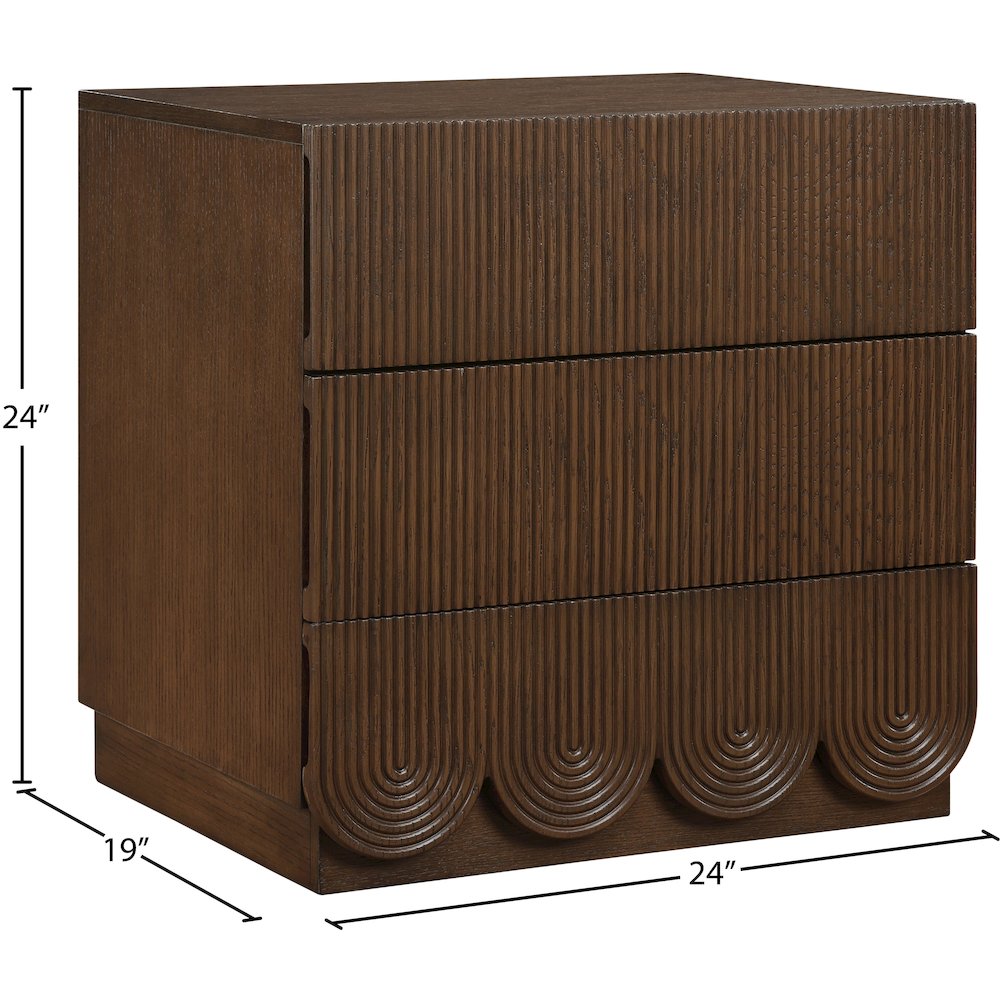 Scallop Brown Night Stand