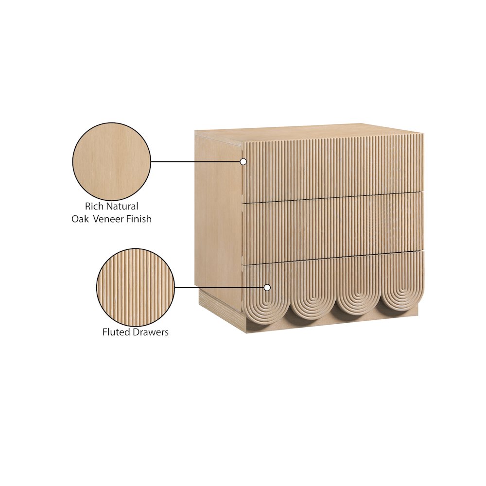 Scallop Natural Night Stand