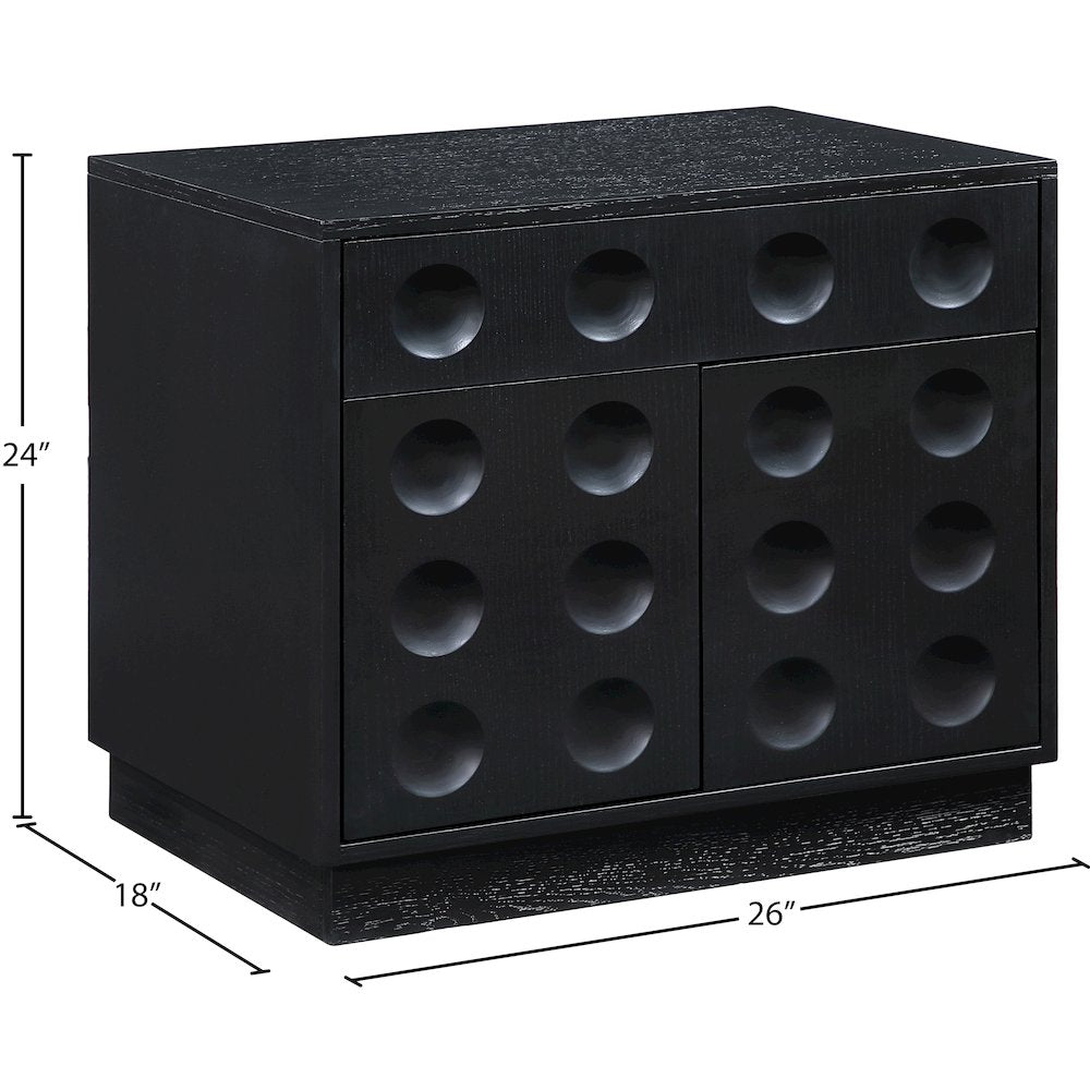 Compass Black Night Stand