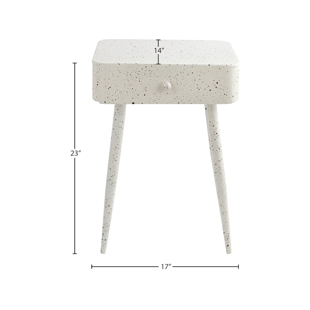 Rylan White Iron Night Stand
