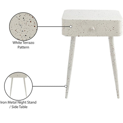 Rylan White Iron Night Stand