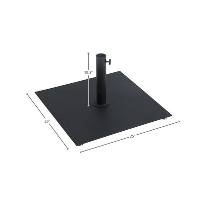Belize Matte Black Steel Patio Umbrella Base