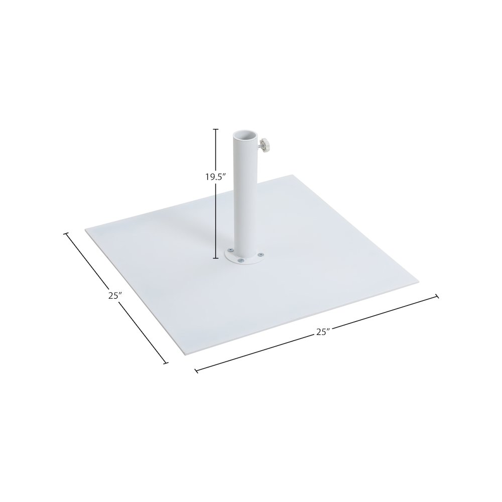 Belize Matte White Steel Patio Umbrella Base