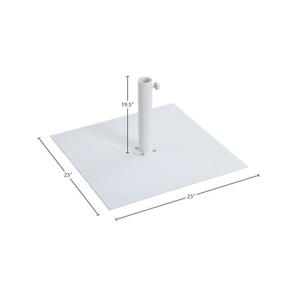 Belize Matte White Steel Patio Umbrella Base