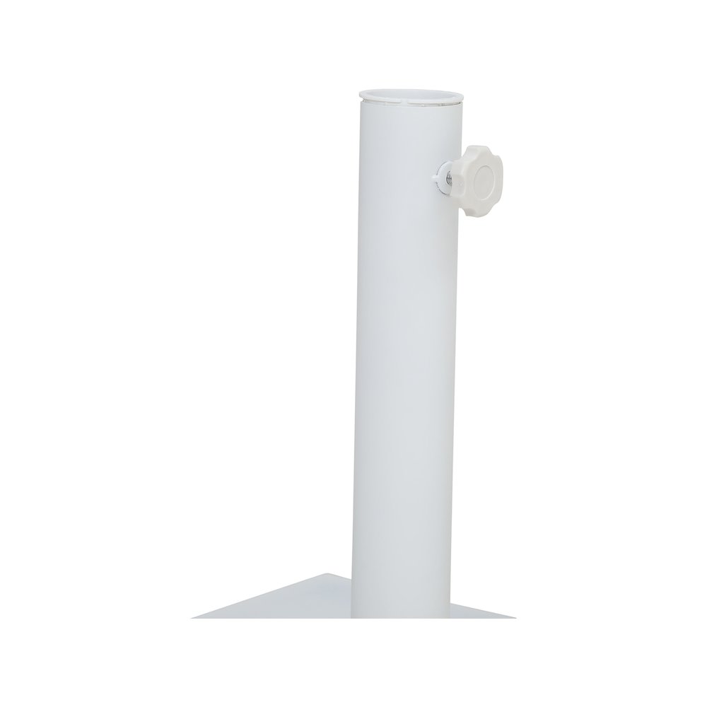 Belize Matte White Steel Patio Umbrella Base