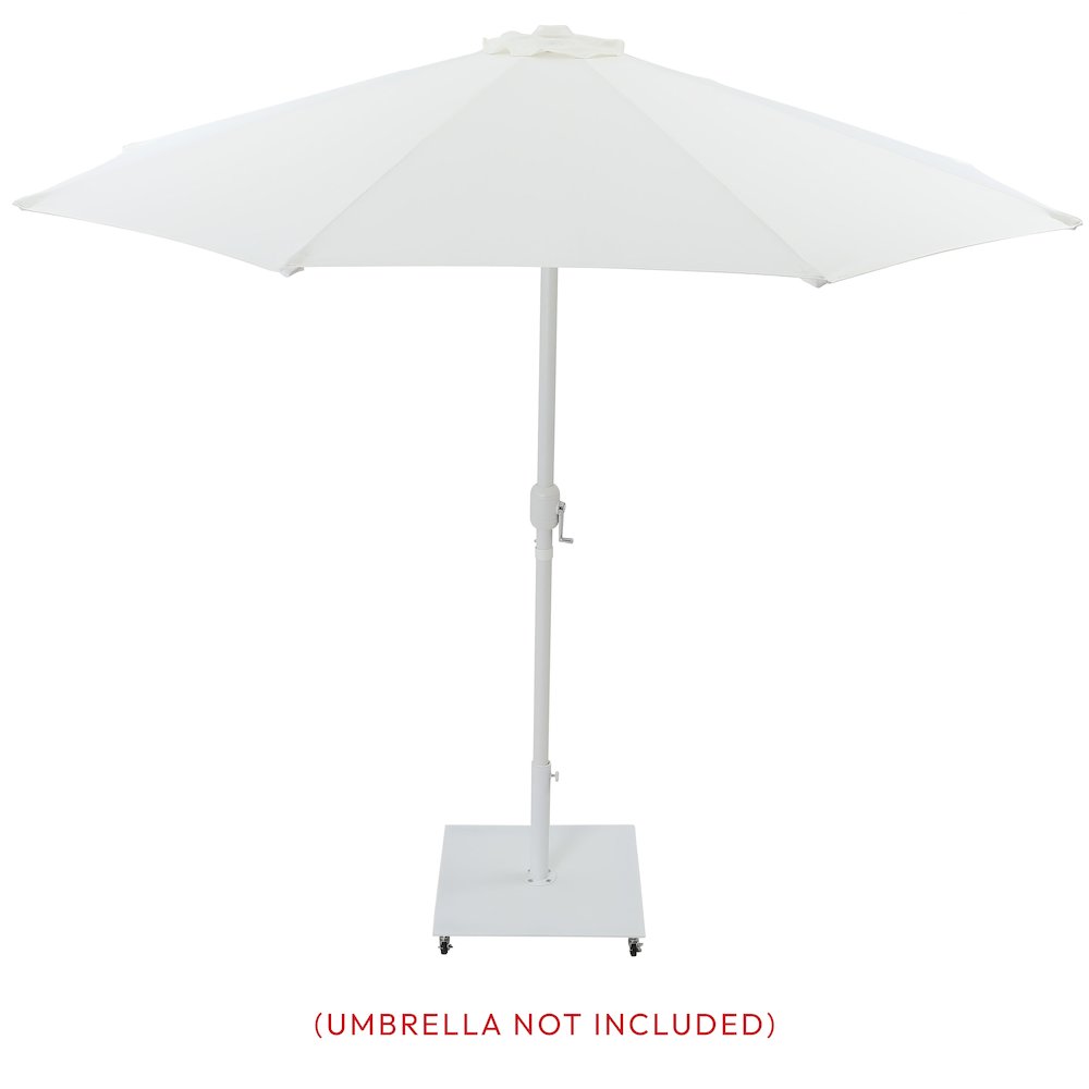 Belize Matte White Steel Patio Umbrella Base