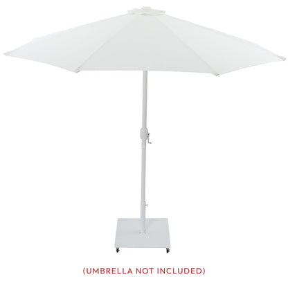 Belize Matte White Steel Patio Umbrella Base