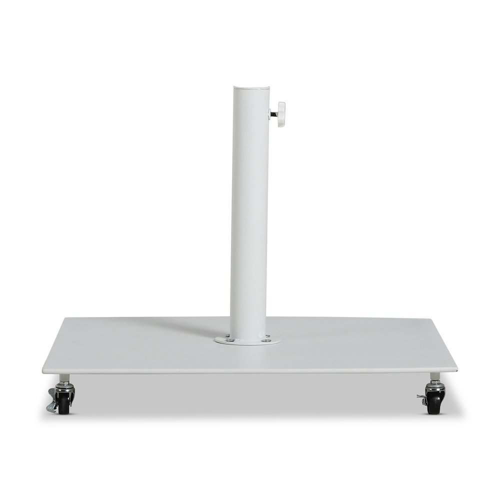 Belize Matte White Steel Patio Umbrella Base