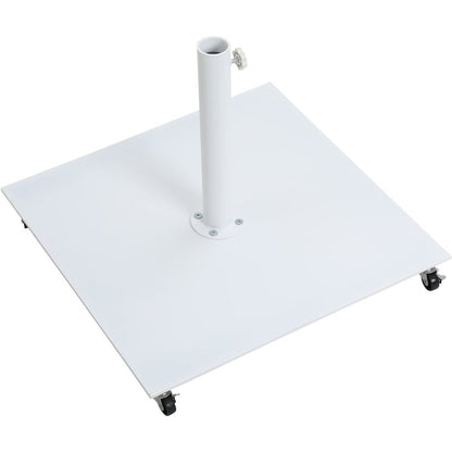Belize Matte White Steel Patio Umbrella Base