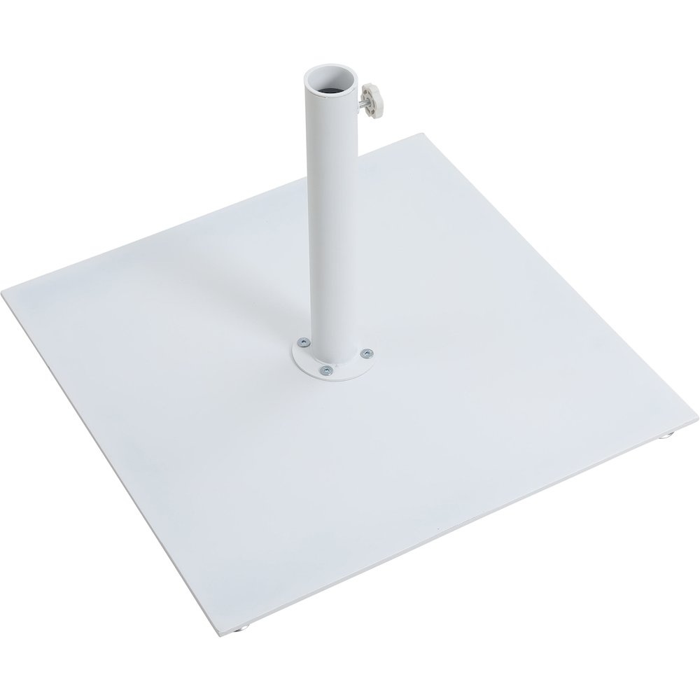 Belize Matte White Steel Patio Umbrella Base