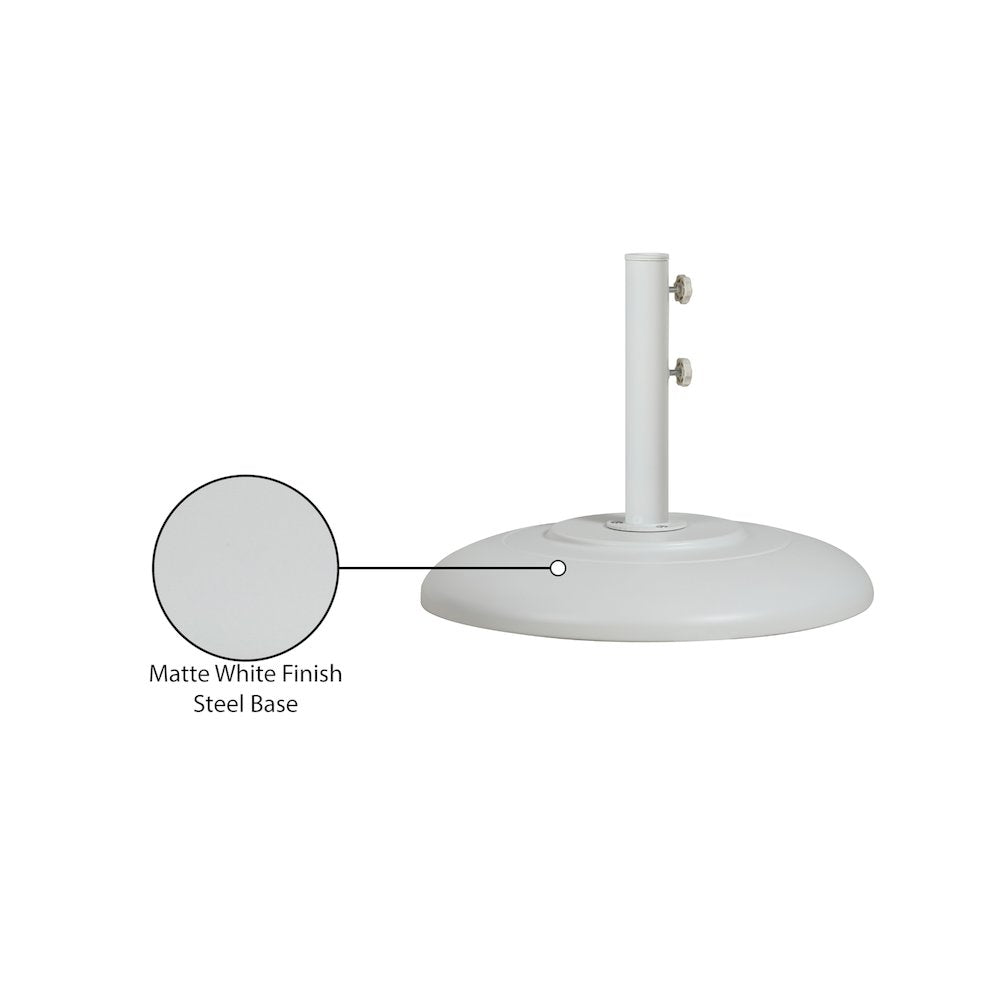 Cozumel Matte White Steel Patio Umbrella Base