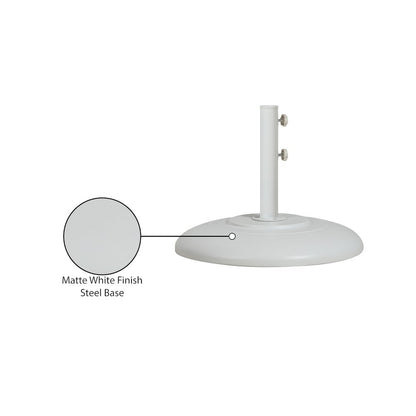 Cozumel Matte White Steel Patio Umbrella Base