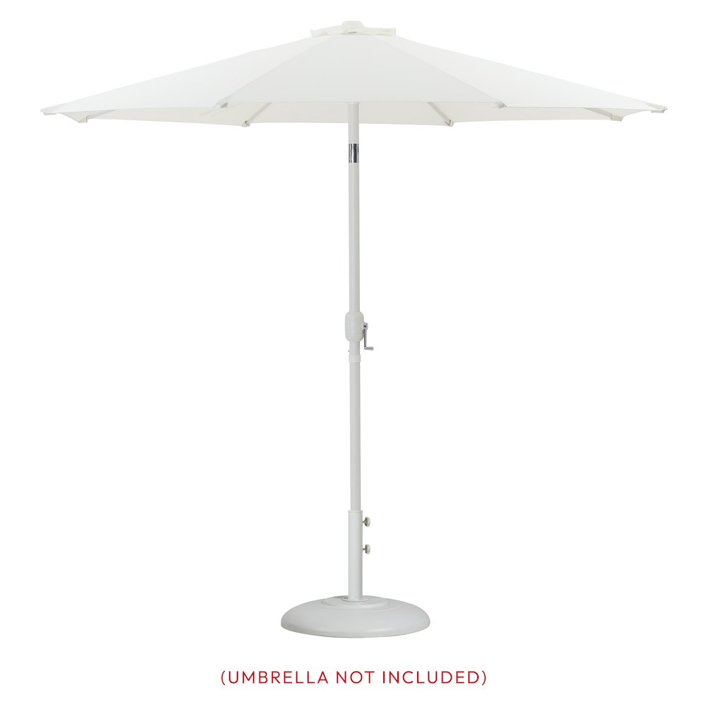 Cozumel Matte White Steel Patio Umbrella Base