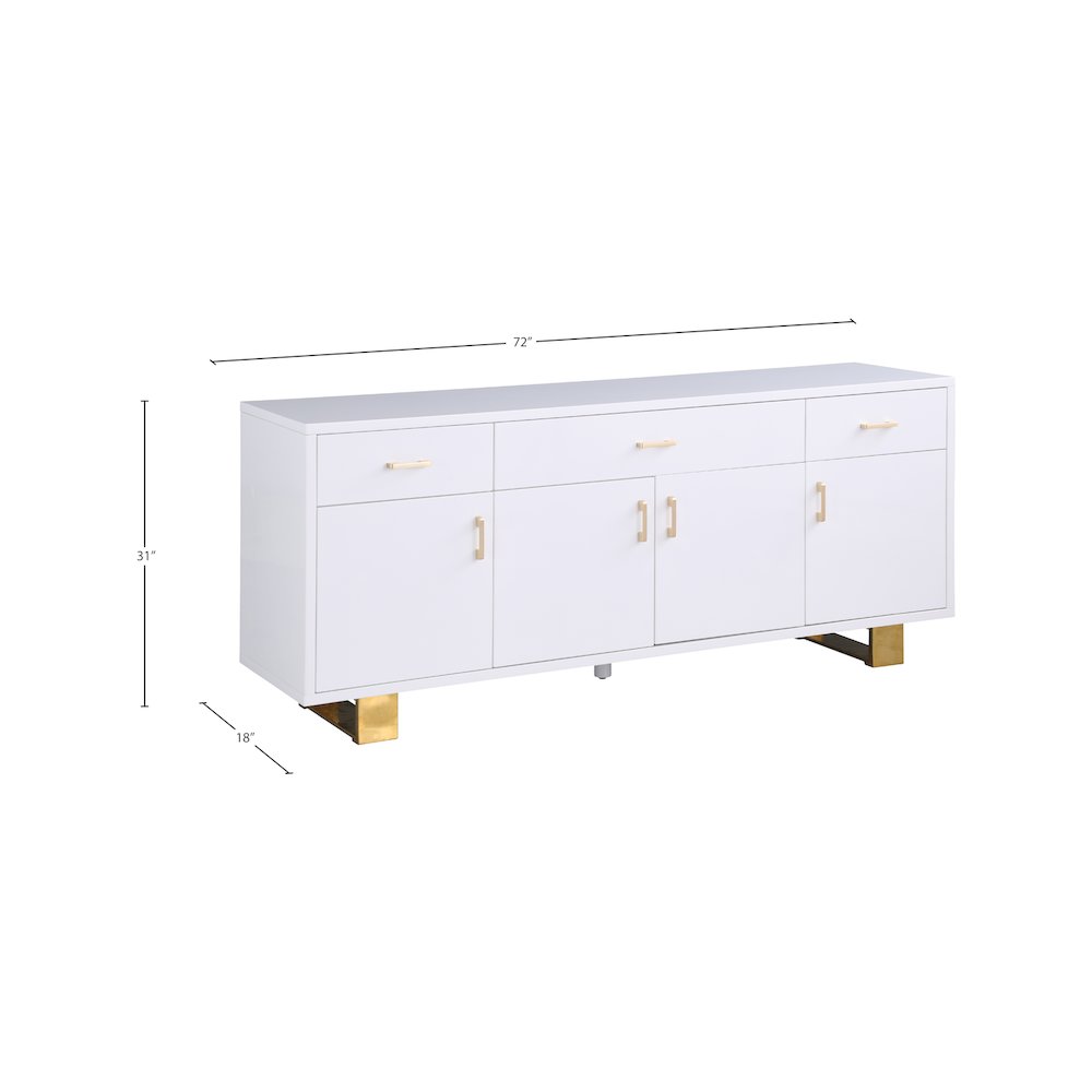 Excel White Lacquer Sideboard/Buffet