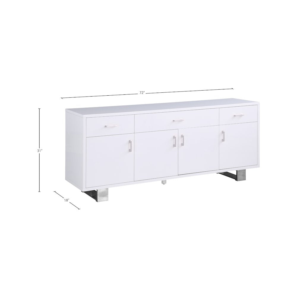 Excel White Lacquer Sideboard/Buffet