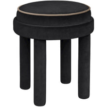 Velin Black Velvet Upholstered Ottoman / Stool
